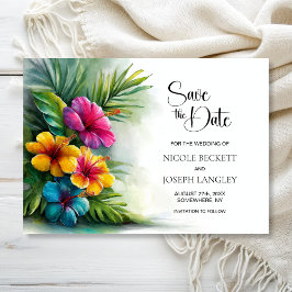 Tropical Hibiscus Wedding Save the Date セーブザデート