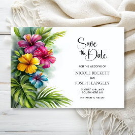 Tropical Hibiscus Wedding Save the Date セーブザデート
