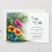 Tropical Hibiscus Wedding Save the Date セーブザデート (正面)