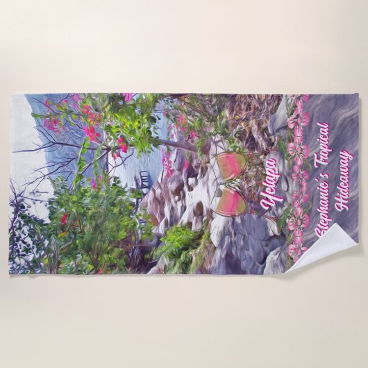 Tropical Hideaway & Wine 821 ビーチタオル (正面)
