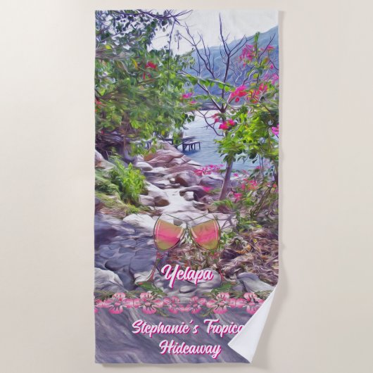 Tropical Hideaway & Wine 821 ビーチタオル (正面)