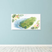 Tropical Honeymoon Trail Map Art Print キャンバスプリント (インサイチュ (ウッドフロア))