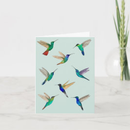 Tropical Hummingbirds Card for all occasions ノートカード