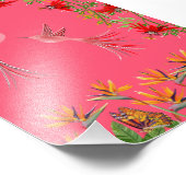 Tropical hummingbirds flowers plant wall poster フォトプリント (角)