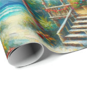 Tropical Hut Christmas Palm Tree Beach Decoupage ラッピングペーパー (ロールコーナー)