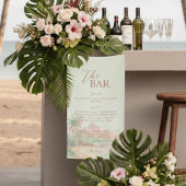 Tropical Island Bar Menu Wedding Reception Decor 横断幕