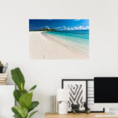 Tropical Island Footprints On The Sand   ポスター (ホームオフィス)