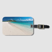 Tropical Island Footprints On The Sand ラゲッジタグ (正面横)