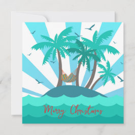 Tropical Island Palm Tree Christmas Card  シーズンカード