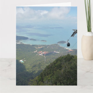 Tropical Island Panorama with Cable Car カード
