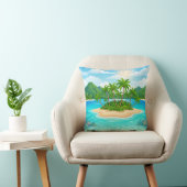 Tropical Island Paradise Palm Trees Throw Pillow クッション (椅子)