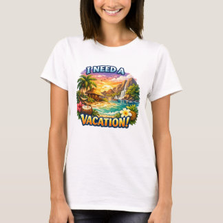 Tropical island print T-shirt Tシャツ