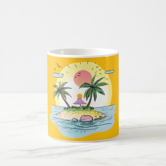Tropical Island Sunset Drinkware コーヒーマグカップ (中央)