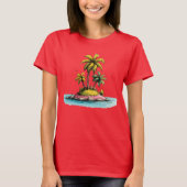 Tropical Island Vibes Palm Tree Graphic T-Shirt Tシャツ (正面)