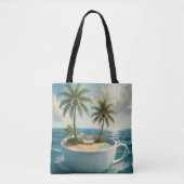 Tropical Island With Hammock in a Teacup トートバッグ (正面)