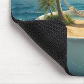 Tropical Island With Hammock in a Teacup マウスパッド (コーナー)