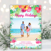 Tropical Joyful Festive Seaside Photo Holiday Card シーズンカード