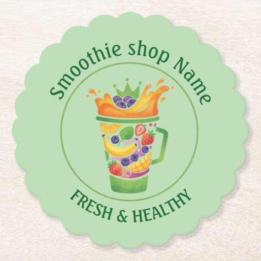 Tropical Juice Blend & Smoothie Juice shop ペーパーコースター (正面)