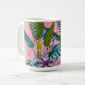 Tropical Jungle Art Print – Vibrant Botanical コーヒーマグカップ (正面左)