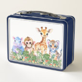 Tropical Jungle Baby animals メタルランチボックス (裏面)