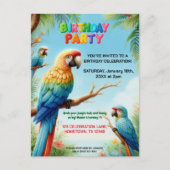Tropical Jungle Birthday Party Invitation for Kids ポストカード (正面)