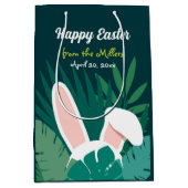 Tropical Jungle Easter Bunny Custom Gift Bag ミディアムペーパーバッグ (正面)