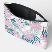 Tropical jungle exotic pink leaves summer nature  アクセサリーポーチ (見開き)