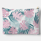 Tropical jungle exotic pink leaves summer nature  アクセサリーポーチ (裏面)