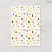 Tropical Jungle Floral Baby Display Shower エンクロージャーカード (裏面)