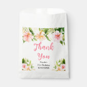 Tropical Jungle Floral Birthday Thank You フェイバーバッグ (正面)