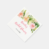 Tropical Jungle Floral Bridal Shower スタンダードカクテルナプキン (角)