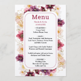 Tropical Jungle Floral Wedding メニュー