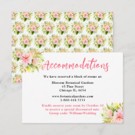 Tropical Jungle Floral Wedding Accommodations エンクロージャーカード