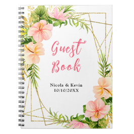 Tropical Jungle Floral Wedding Guest Book ノートブック
