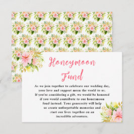 Tropical Jungle Floral Wedding Honeymoon Fund エンクロージャーカード
