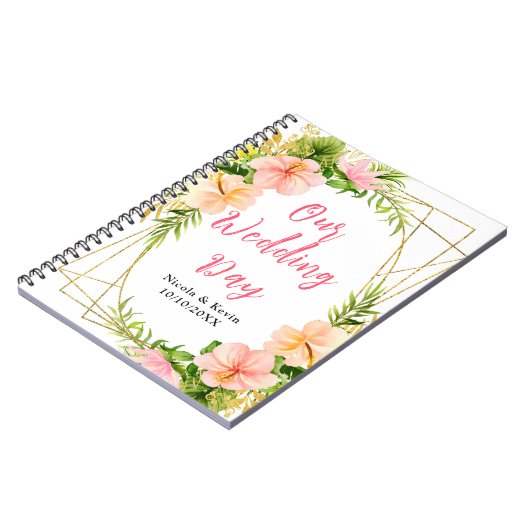 Tropical Jungle Floral Wedding Planner ノートブック (左側)