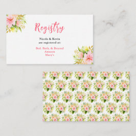 Tropical Jungle Floral Wedding Registry エンクロージャーカード