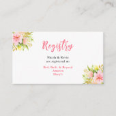 Tropical Jungle Floral Wedding Registry エンクロージャーカード (正面)