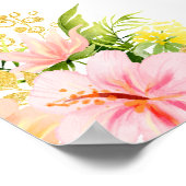 Tropical Jungle Floral Wedding Welcome Sign ポスター (角)