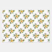 Tropical jungle flowers hibiscus frangipani  ラッピングペーパーシート (正面)