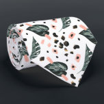 Tropical Jungle Greenery | Pink Leopard Monogram ネクタイ<br><div class="desc">Trendy monogrammed design. Classy and fashionable this tie makes the perfect accessory. Add your custom wording to this design by using the "Edit this design template" boxes on the right hand side of the item, or click the blue "Customize it" button to arrange the text, change the fonts and colors...</div>