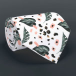 Tropical Jungle Greenery | Pink Leopard Monogram ネクタイ<br><div class="desc">Trendy monogrammed design. Classy and fashionable this tie makes the perfect accessory. Add your custom wording to this design by using the "Edit this design template" boxes on the right hand side of the item, or click the blue "Customize it" button to arrange the text, change the fonts and colors...</div>