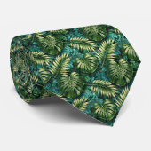 Tropical Jungle Leaf Pattern ネクタイ (ロール)