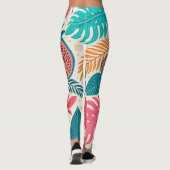 Tropical Jungle Leaf Pattern Leggings レギンス (裏面)