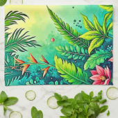 Tropical Jungle Lush Paradise Design キッチンタオル (折り畳み)