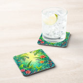 Tropical Jungle Lush Paradise Design コースター (右側)