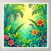 Tropical Jungle Lush Paradise Design ポスター (正面)