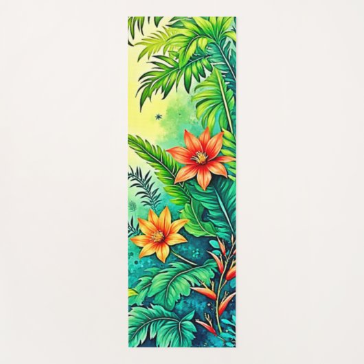 Tropical Jungle Lush Paradise Design ヨガマット (正面)
