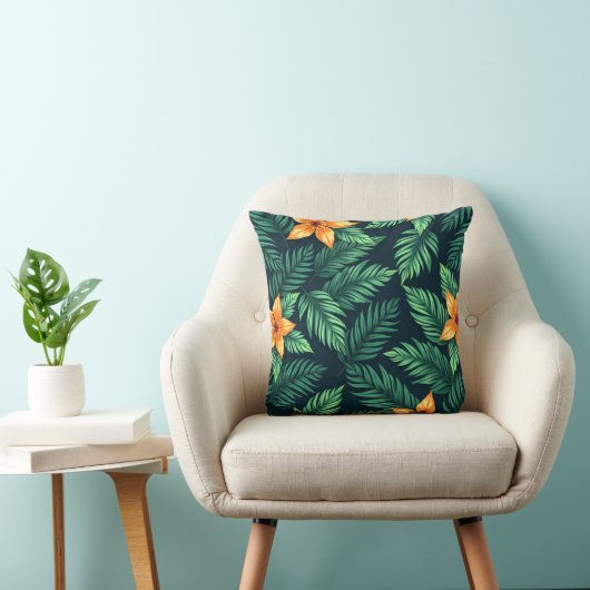Tropical Jungle Pattern – Lush Exotic Botanical  クッション (椅子)