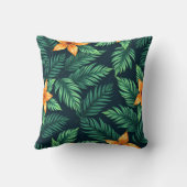 Tropical Jungle Pattern – Lush Exotic Botanical  クッション (裏面)